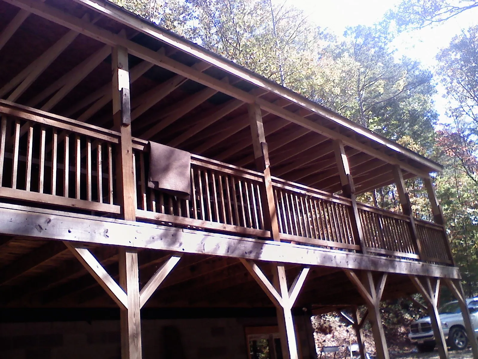 Timber framing under a new elevated porch and deck — Roof Leak Repair in Richmond by Roofing Brothers
